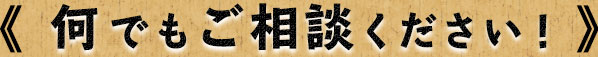 何でもご相談ください！